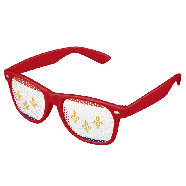 Flag of New Orleans, Louisiana Retro Sunglasses Partybrille (Schrägansicht)