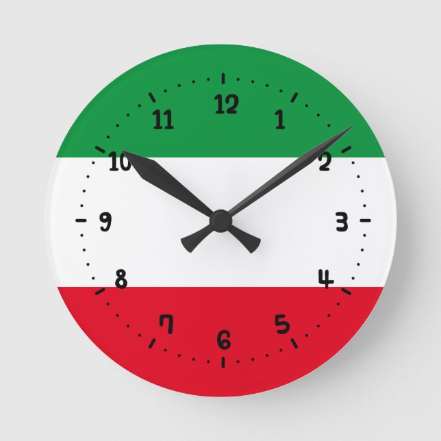 Flag of North-Rhine Westphalia Square Wall Clock Runde Wanduhr (Vorderseite)