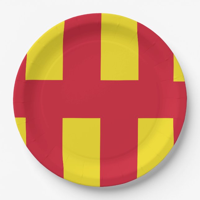 Flag of Northumberland Paper Plates Pappteller (Vorderseite)