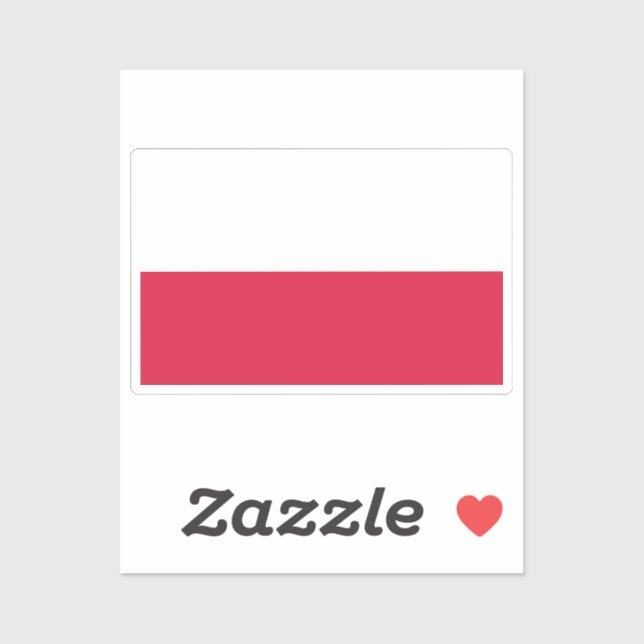 Flag of Poland custom-cut  Aufkleber (Blatt)