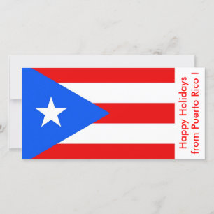 Flag of Puerto Rico, Happy Holidays from U.S.A. Feiertagskarte