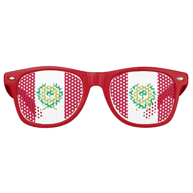 Flag of Raleigh, North Carolina Retro Sunglasses Partybrille (Vorderseite)
