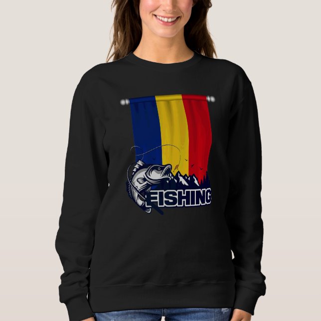 Flag Of Romania Fishing In Romania Sweatshirt (Vorderseite)