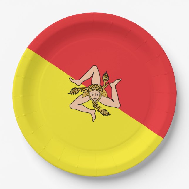 Flag of Sicily - Sicilian Party Pappteller (Vorderseite)