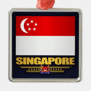 Flag of Singapore Ornament Aus Metall