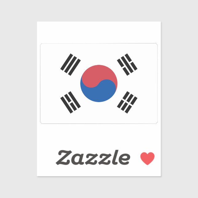 Flag of South Korea custom-cut  Aufkleber (Blatt)