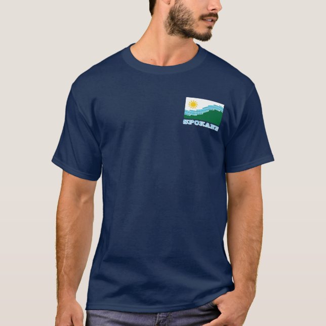 Flag of Spokane, Washington State T-Shirt (Vorderseite)