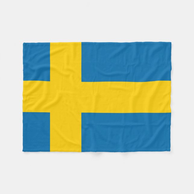 Flag_of_Sweden 6k Fleecedecke (Vorderseite (Horizontal))