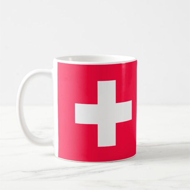 Flag of Switzerland modified – Schweiz – Suisse Kaffeetasse (Links)