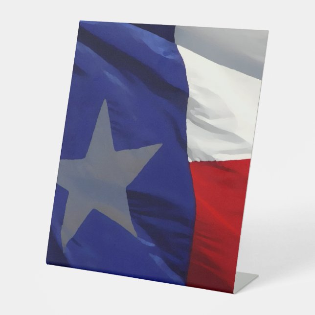 Flag of Texas Pop Art Sockelschild (Vorderseite)