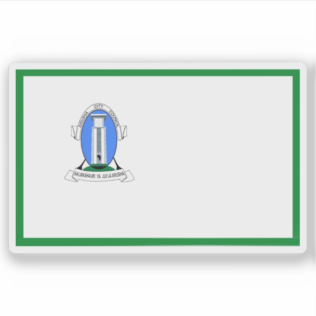 Flag of the city of Arusha, Tanzania Aufkleber (Vorderseite)
