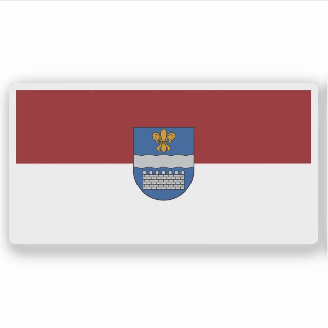 Flag of the city of Daugavpils, Latvia Aufkleber (Vorderseite)