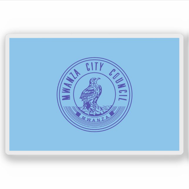 Flag of the city of Mwanza (Rock City), Tanzania Aufkleber (Vorderseite)