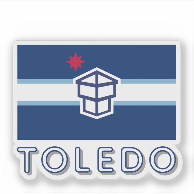 Flag of Toledo, Ohio Aufkleber (Vorderseite)