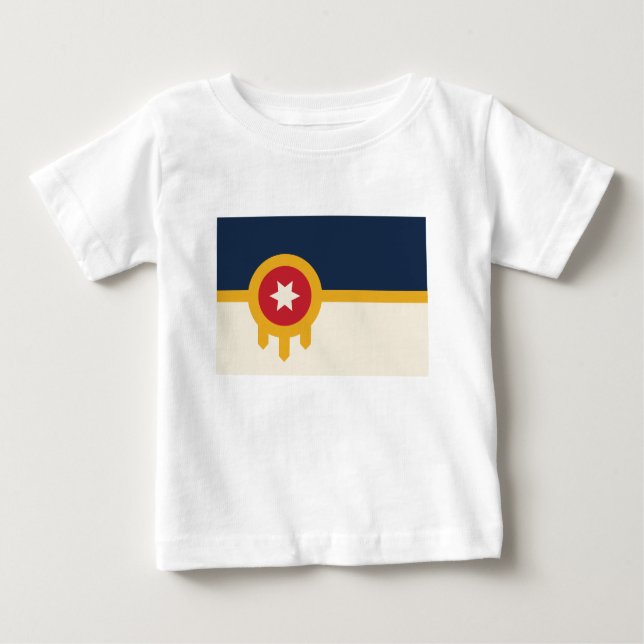 Flag of Tulsa city, Oklahoma State Baby T-shirt (Vorderseite)
