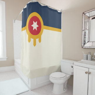 Flag of Tulsa city, Oklahoma State Duschvorhang