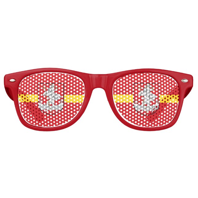 Flag of Vilnius, Lithuania Retro Sunglasses Partybrille (Vorderseite)
