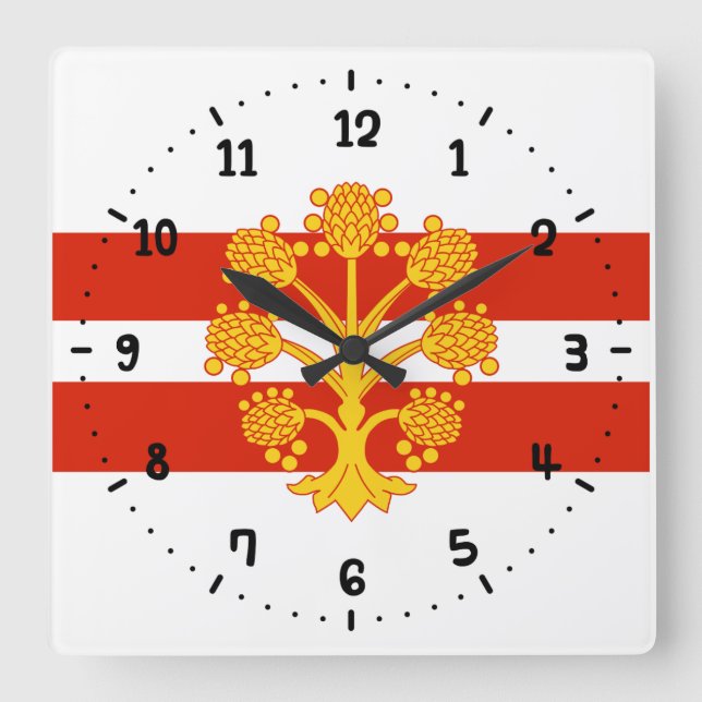 Flag of Westmorland Square Wall Clock Quadratische Wanduhr (Vorderseite)