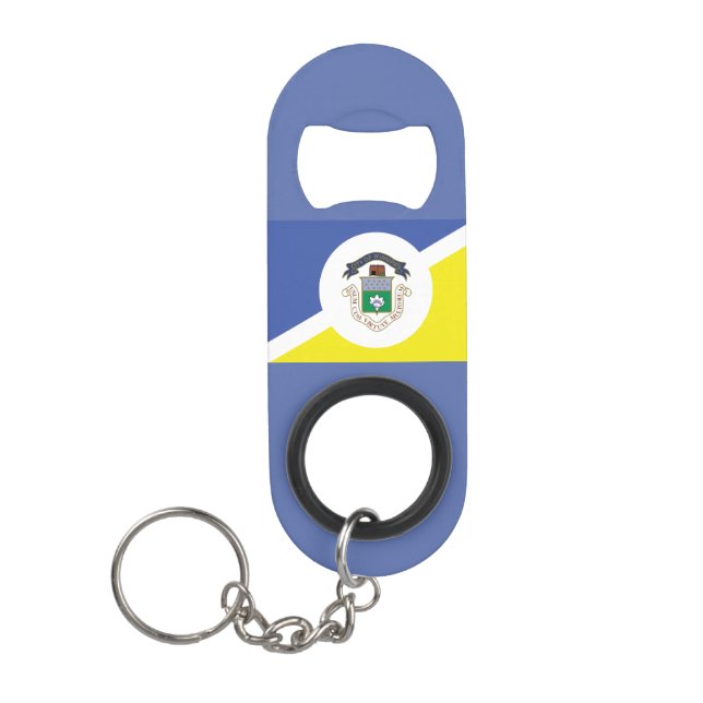Flag of Winnipeg, Manitoba Keychain Bottle Opener Mini Flaschenöffner (Vorderseite)