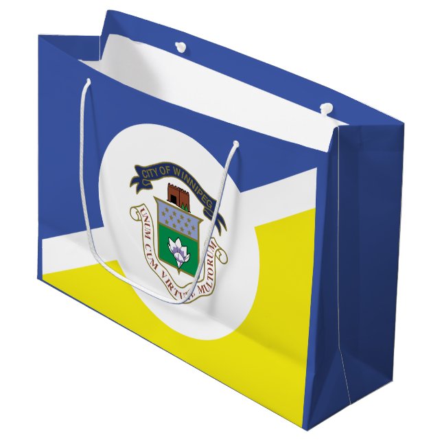 Flag of Winnipeg, Manitoba Large Gift Bag Große Geschenktüte (Vorderseite Schrägansicht)