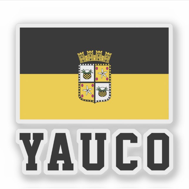 Flag of Yauco, Puerto Rico Aufkleber (Vorderseite)