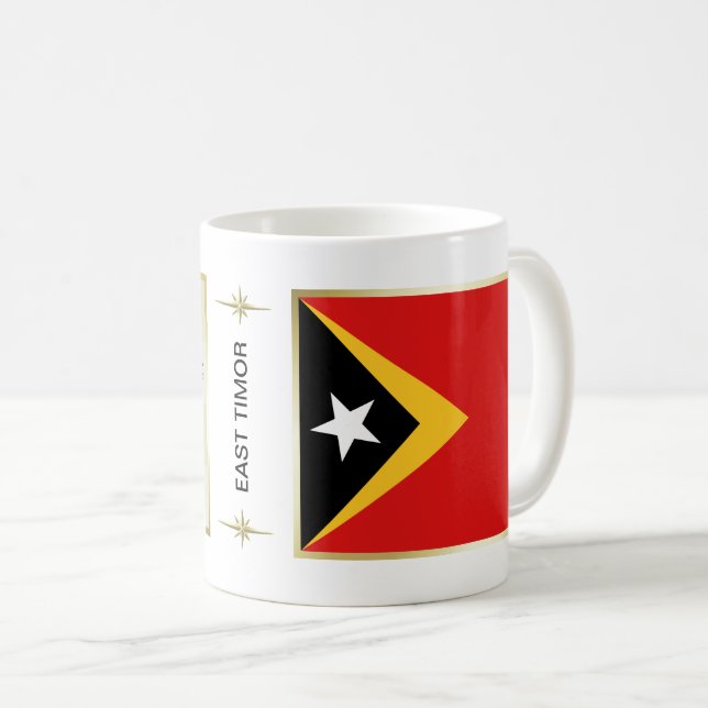Flag Osttimor + Karte Tasse (VorderseiteRechts)