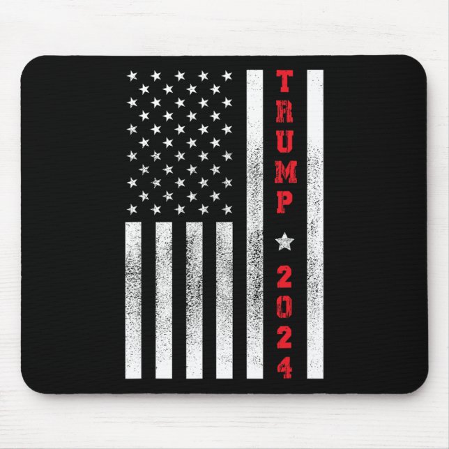 Flag Patriotic 4. Juli Trump 2024 Mousepad (Vorne)
