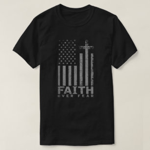 Flag Patriotic American Gift Faith over Feest P T-Shirt