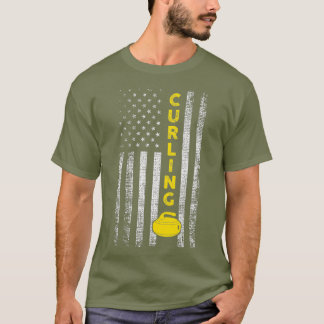 Flag Patriotic Curling United Staaten T-Shirt