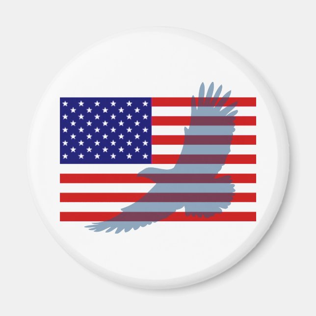 Flag & Patriotic Eagle Magnet (Vorne)