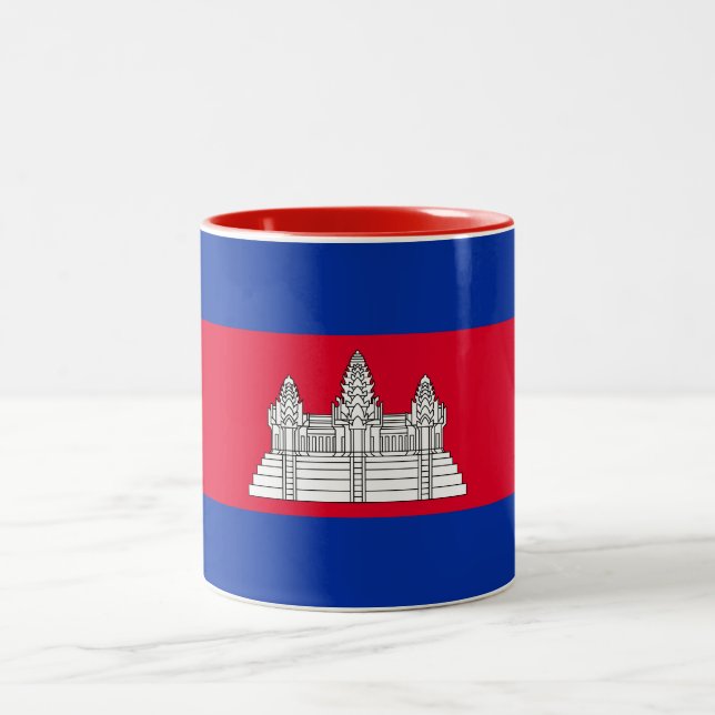 Flag Patriotic Kambodscha Zweifarbige Tasse (Mittel)
