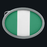 Flag Patriotic Nigeria Ovale Gürtelschnalle<br><div class="desc">Patriotische Flagge Nigerias.</div>