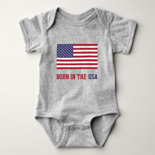 Flag Patriotic Red White Blue US Flagge Baby Strampler
