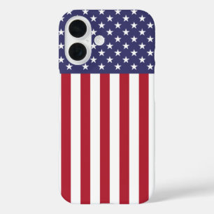 Flag Patriotic Red White Blue US Flagge iPhone 16 Hülle