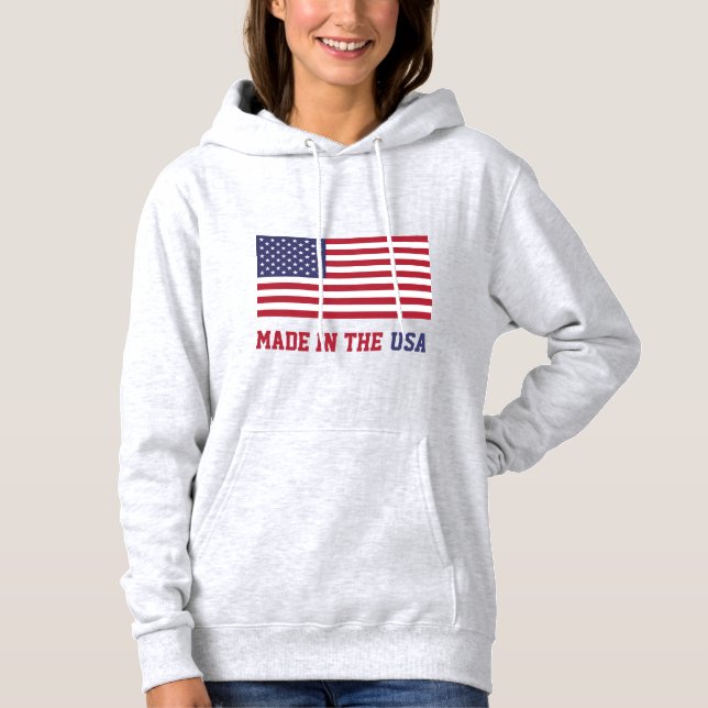 Flag Patriotic Red White Blue US Flagge Hoodie (Vorderseite)
