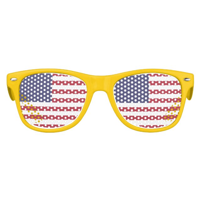 Flag Patriotic Red White Blue US Flagge Partybrille (Vorderseite)