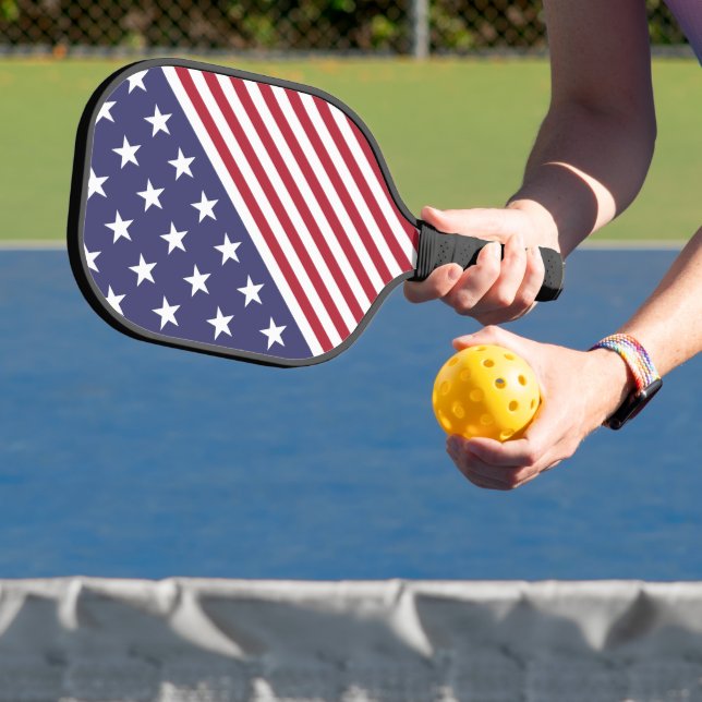 Flag Patriotic Red White Blue US Flagge Pickleball Schläger (InSitu)