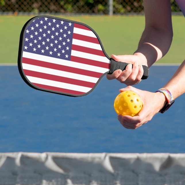 Flag Patriotic Red White Blue US Flagge Pickleball Schläger (InSitu)