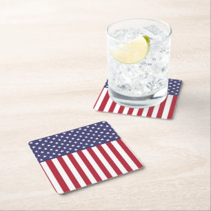 Flag Patriotic Red White Blue US Flagge Rechteckiger Pappuntersetzer