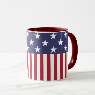 Flag Patriotic Red White Blue US Flagge Tasse