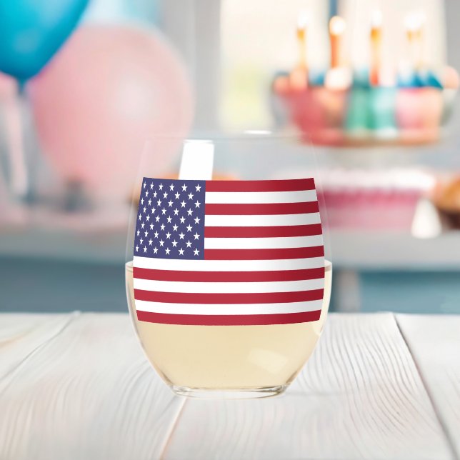 Flag Patriotic Red White Blue US Flagge Weinglas Ohne Stiel (Insitu (Baby Party))