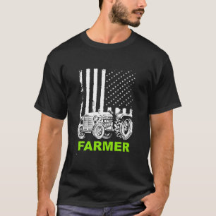 Flag Patriotischer Bauer mit Traktor für Männer Fr T-Shirt