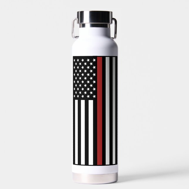 Flag "personalisierter Feuerwehrmann mit dünner ro Trinkflasche (Vorne)