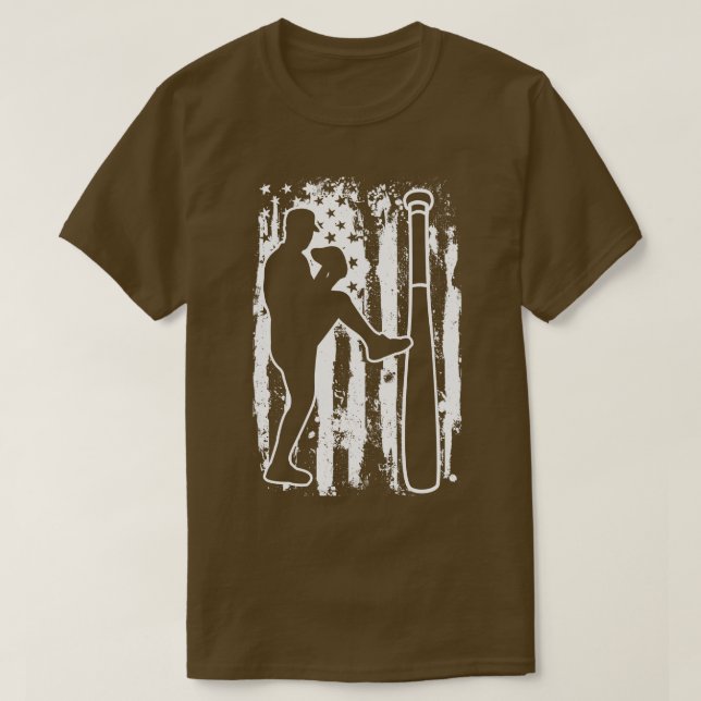 Flag Pitcher Baseball USA T-Shirt (Design vorne)