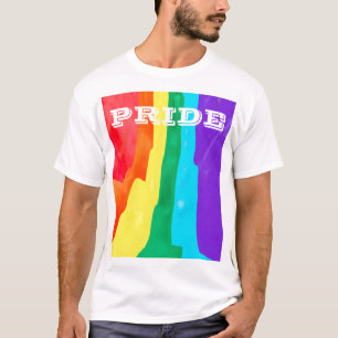 Flag PixDezines LGBT Wasserfarbe Regenbogen T-Shirt
