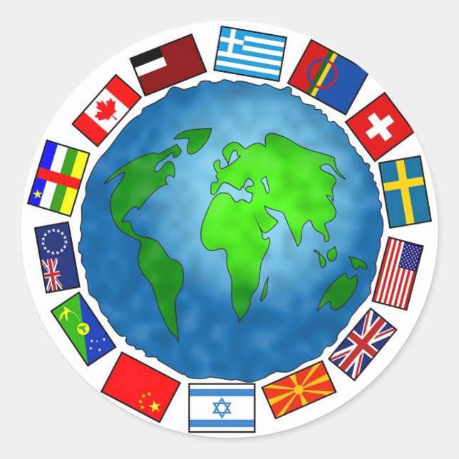 Flag Planet Runder Aufkleber (Vorderseite)