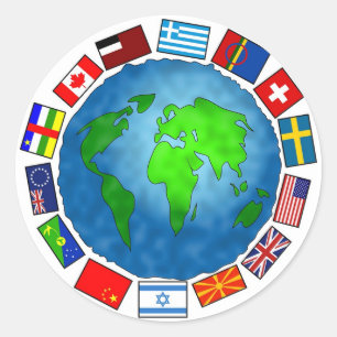 Flag Planet Runder Aufkleber