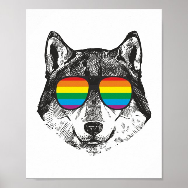 Flag PRIDE WOLF Lgbt Gay Pride Poster (Vorne)