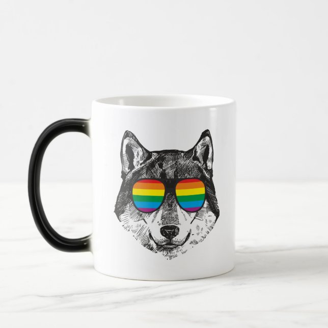 Flag PRIDE WOLF Lgbt Gay Pride Verwandlungstasse (Links)