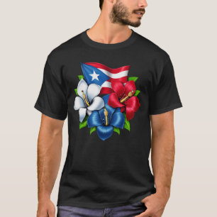 Flag Puerto Rico Blume T-Shirt